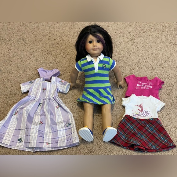 American Girl 18” Doll & doll clothing & shoe bundle